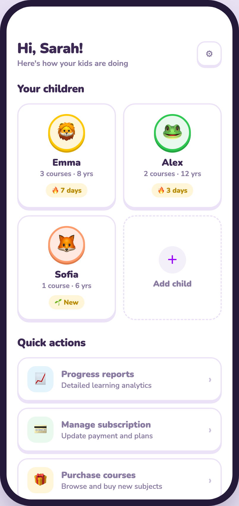 Родительская панель Ilmcamp